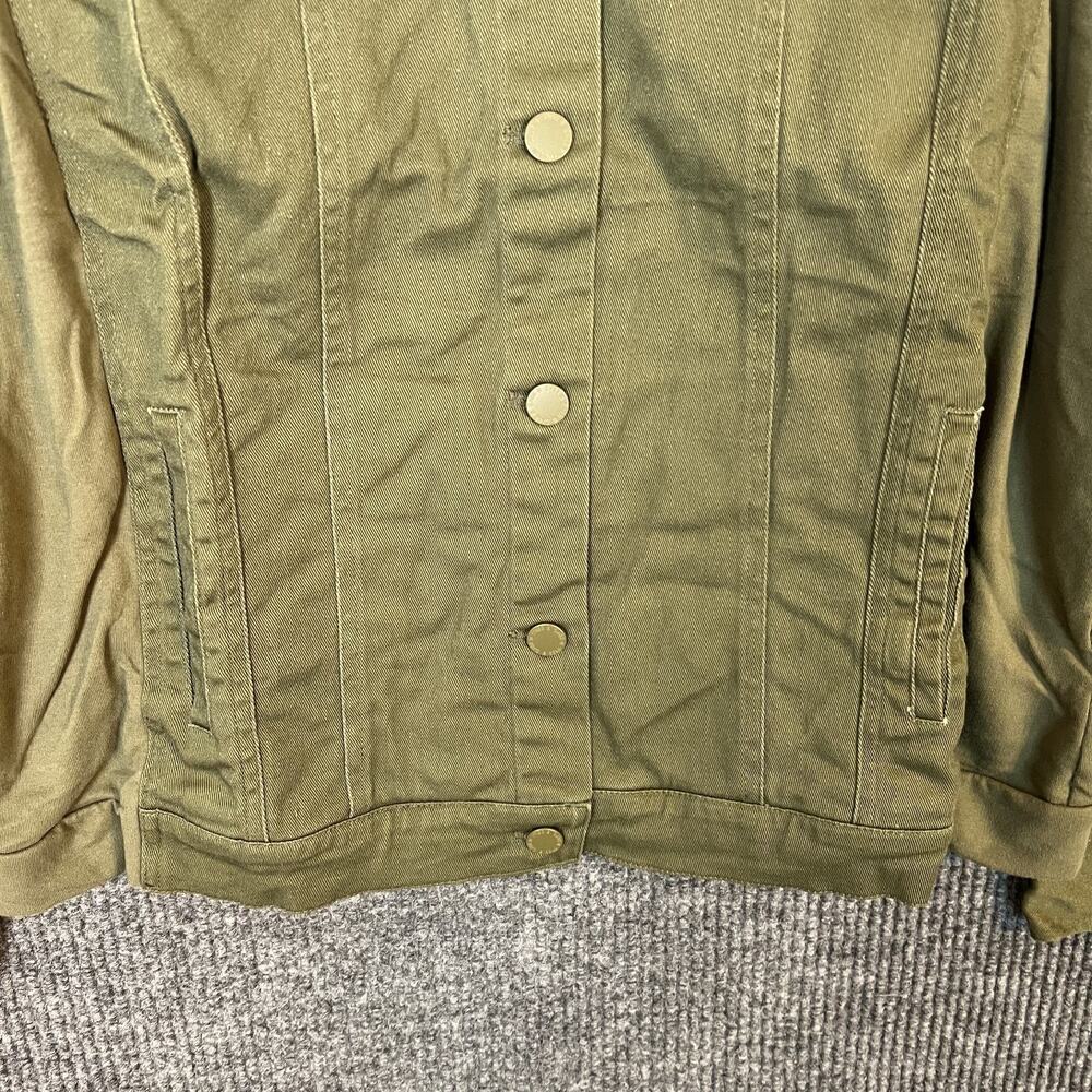 Belle by Kim Gravel Twill Jacket with Knit Back and Sleeve XL Olive Envy - Picture 5 of 11